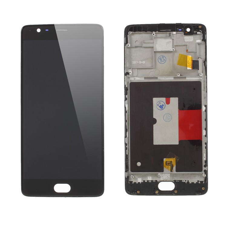 LCD Screen and Digitizer Assembly with Frame Repair Part for OnePlus 3 / 3T (TFT Version) - Black-1