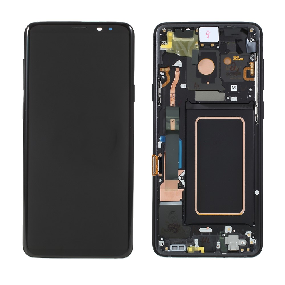 OEM LCD Screen and Digitizer + Assembly Frame Part for Samsung Galaxy S9+ G965 - Black-1