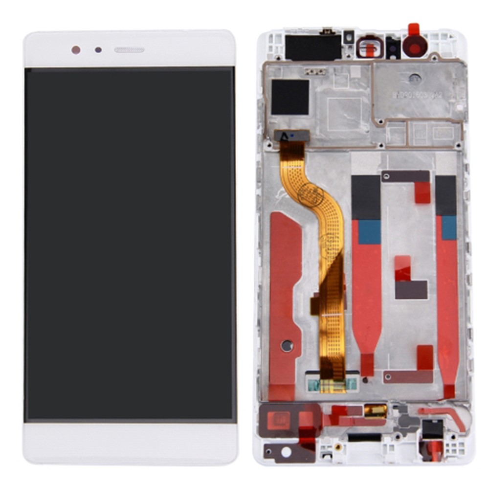 LCD Screen and Digitizer Assembly + Frame Part for Huawei P9 - White-1