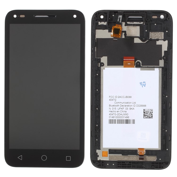 OEM LCD Screen and Digitizer Assembly + Frame Part Replacement for Alcatel U5 3G 4047 - Black-1