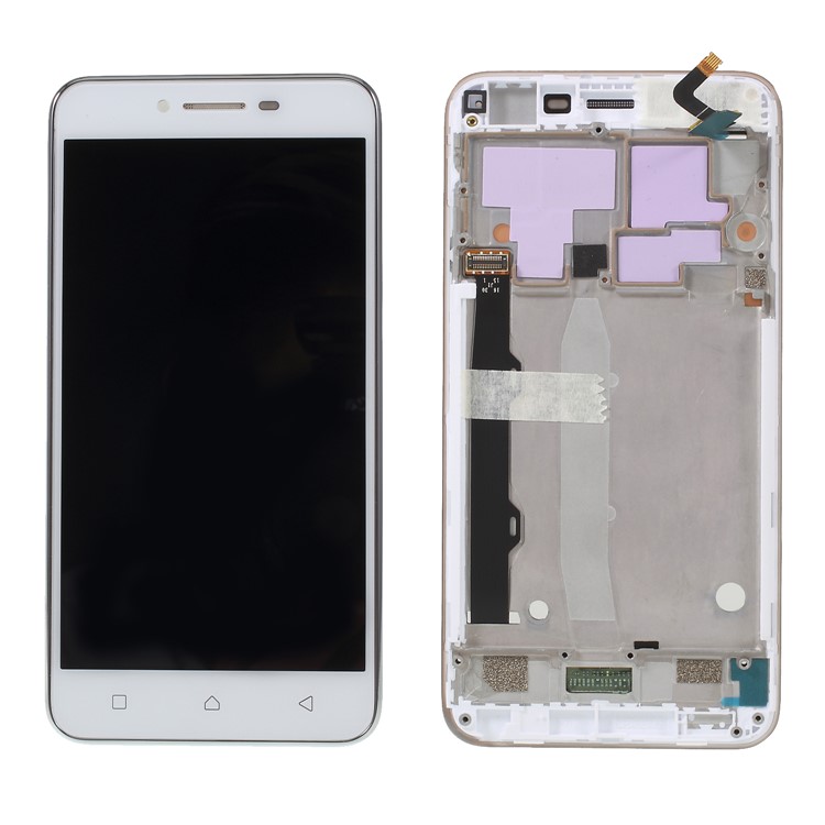 OEM LCD Screen and Digitizer Assembly + Frame Part for Lenovo Lemon 3s - White-1