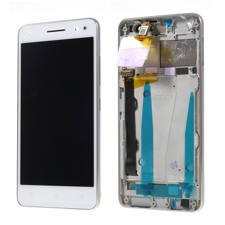 OEM LCD Screen and Digitizer Assembly + Frame Replacement for Lenovo Vibe S1 Lite - White / Silver-1