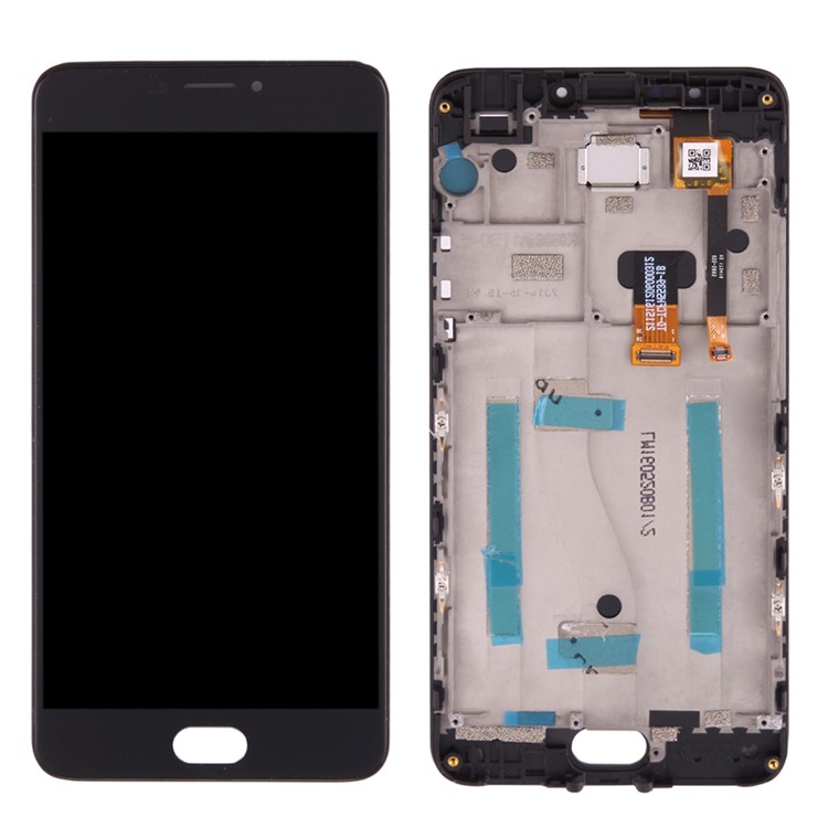 LCD Screen and Digitizer Assembly + Frame Part for Meizu m3 note (M681H) - Black-1