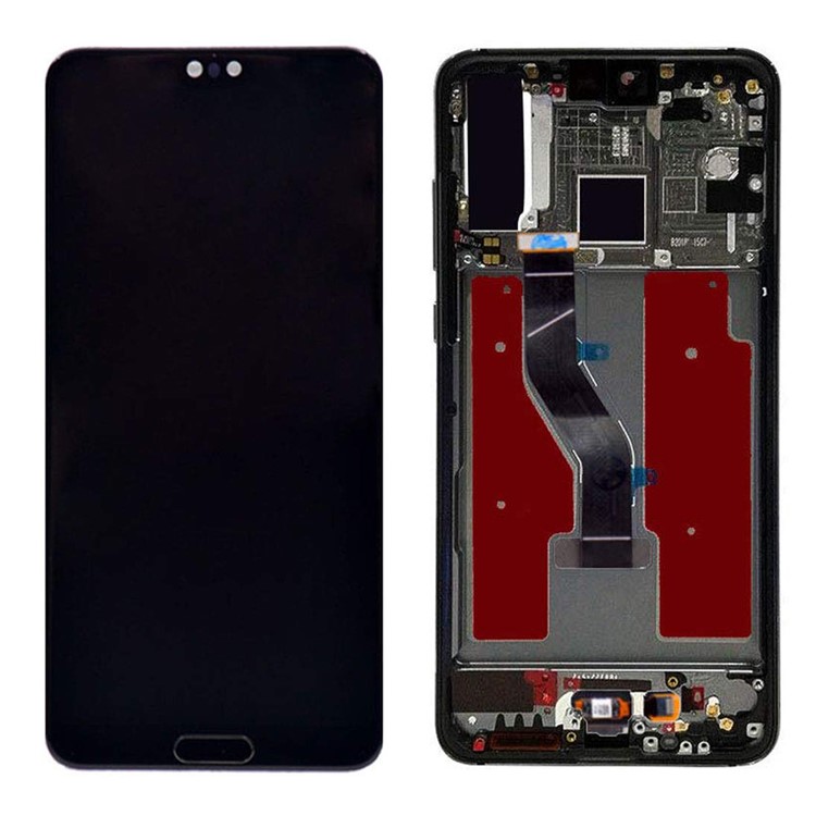 OEM LCD Screen and Digitizer Assembly with Frame for Huawei P20 Pro - Black-1