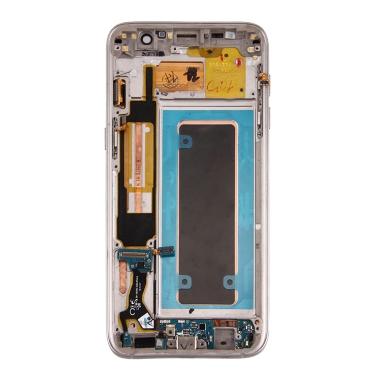 Tela De LCD E Montagem Digitador + Quadro + Peças Pequenas Para Samsung Galaxy S7 Borda G935 - Ouro-3