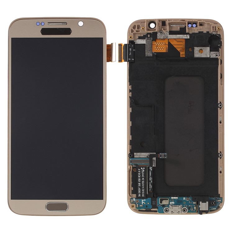 ЖК-экран И Цифровая Сборка Часть + Рамка (версия TFT) Для Samsung Galaxy S6 SM-G920 - Золото-1