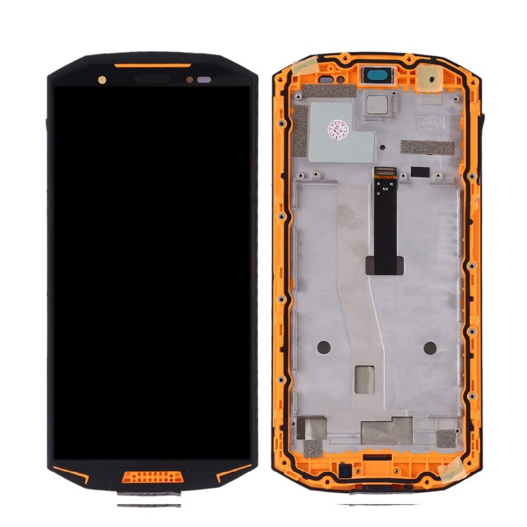 OEM LCD Screen and Digitizer + Assembly Frame Part Replacement for Doogee S70 - Orange-1
