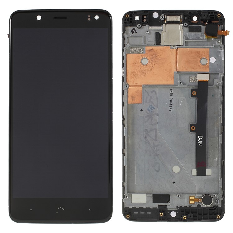 OEM LCD Screen and Digitizer + Assembly Frame Part Replacement for BQ Aquaris V - Black-1