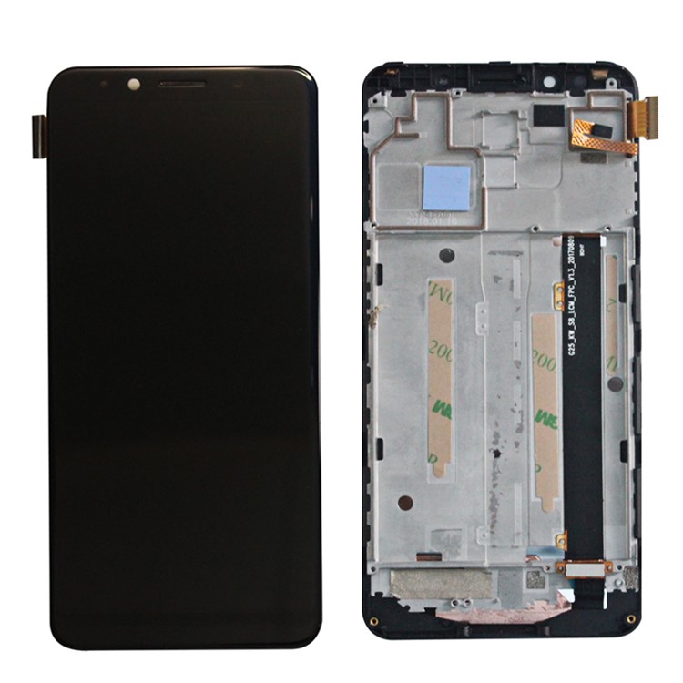 OEM LCD Screen and Digitizer Assembly + Frame Replacing Part for Umidigi S2 - Black-1