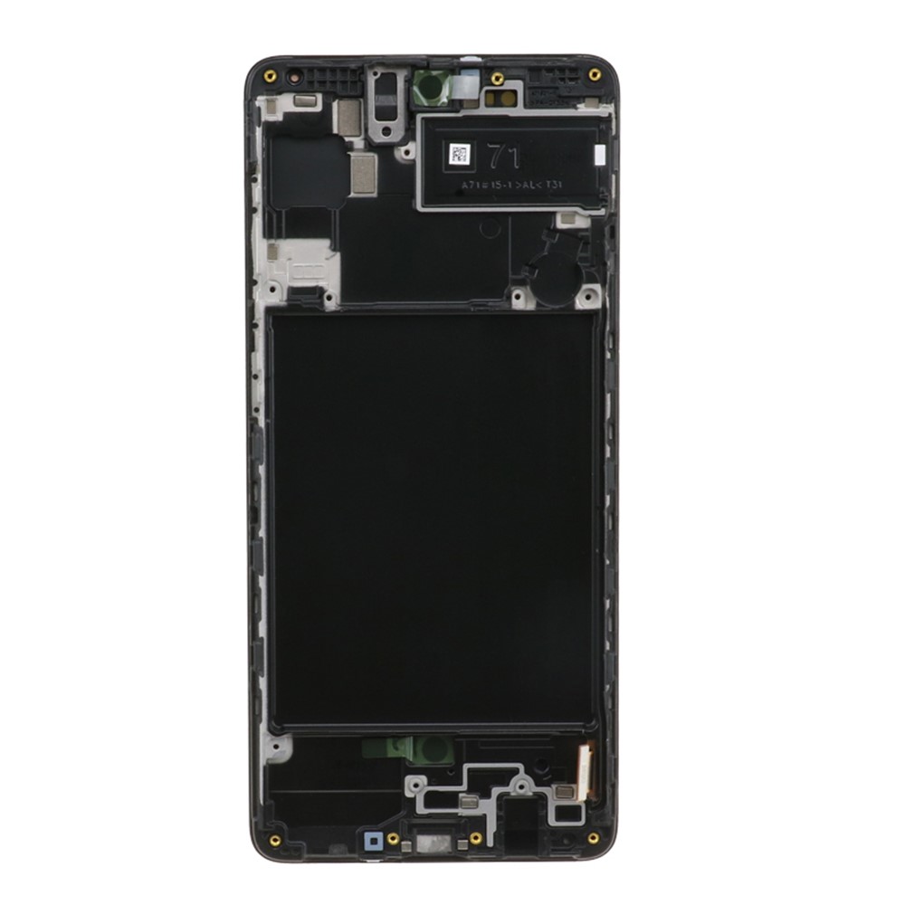 OEM LCD Screen And Digitizer Assembly + Frame (sem Logotipo) Para Samsung Galaxy A71 A715 - Preto