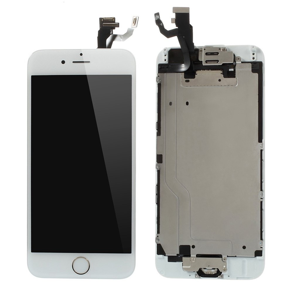 LCD Screen and Digitizer Assembly with Frame + Small Parts for iPhone 6 Plus (Made by China Manufacturer, 300cd/m2 Normal Brightness/Lumen) - White-1