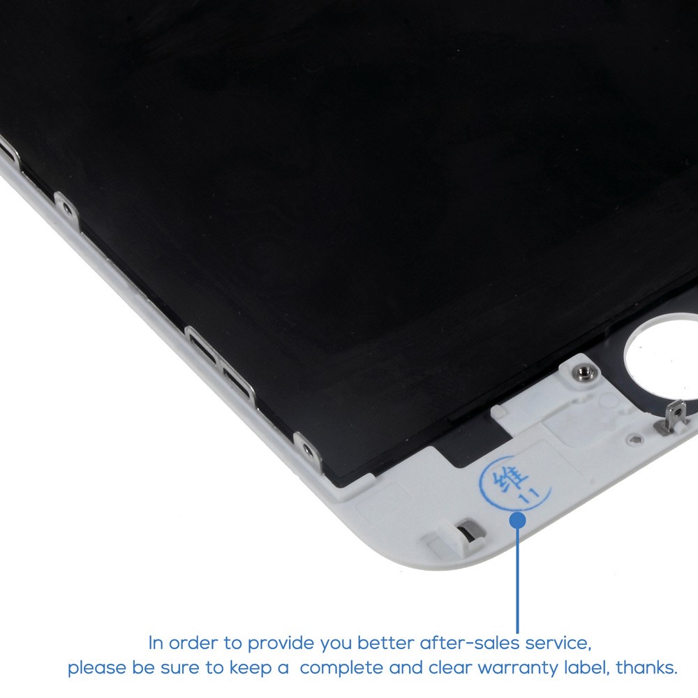 LCD Screen and Digitizer Assembly with Frame + Small Parts for iPhone 6 Plus (Made by China Manufacturer, 300cd/m2 Normal Brightness/Lumen) - White-8
