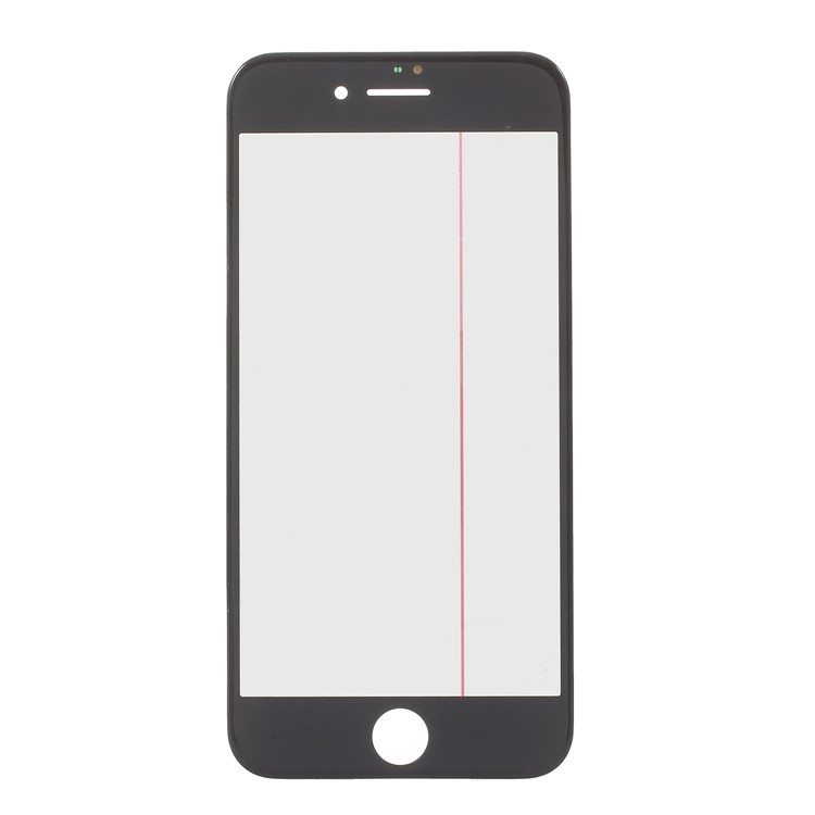 Front Screen Glass Lens with Frame OCA Adhesive Sticker LCD Polarizer Film Parts for iPhone 8 - Black-1