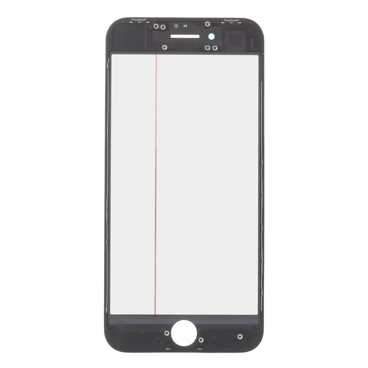Front Screen Glass Lens with Frame OCA Adhesive Sticker LCD Polarizer Film Parts for iPhone 8 - Black-2