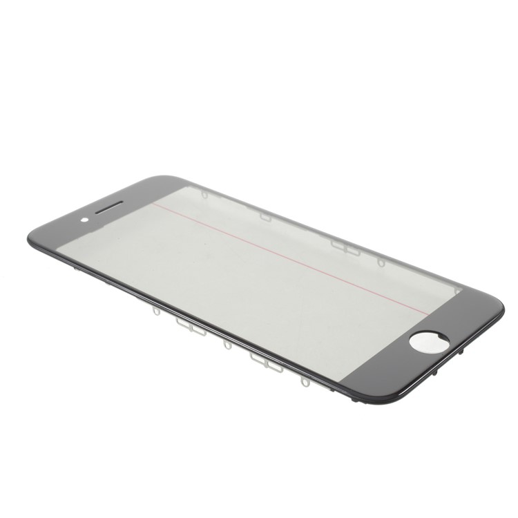 Front Screen Glass Lens with Frame OCA Adhesive Sticker LCD Polarizer Film Parts for iPhone 8 - Black-3