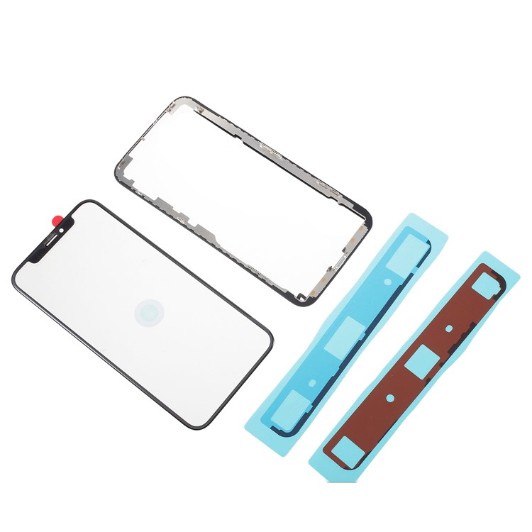 For iPhone X Front Screen Glass Lens + LCD Bracket Frame + LCD Bracket Adhesive Stickers + LCD Holding Metal Plate-2