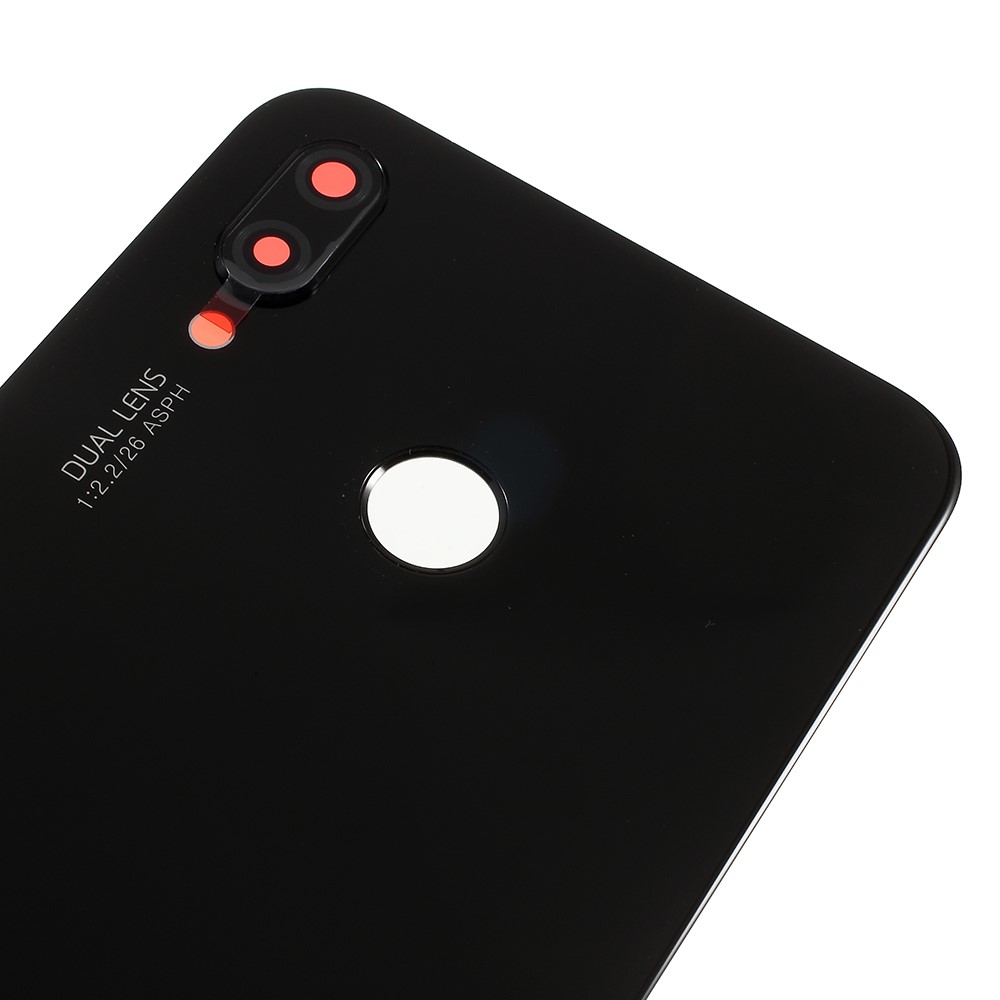 OEM Für Huawei P20 Lite / Nova 3e Batteriegehäuseteil Mit Klebeaufkleber + Kameraobjektivringabdeckung - Schwarz-4