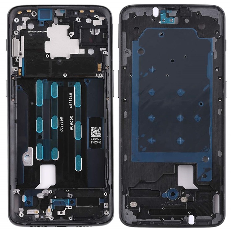 OEM Front Housing Frame with Side Buttons for Oneplus 6T - Black-1