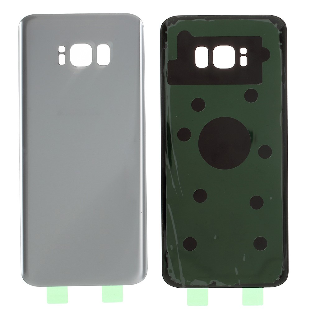 OEM Battery Housing Cover with Adhesive Sticker for Samsung Galaxy S8+ SM-G955 - Silver-1