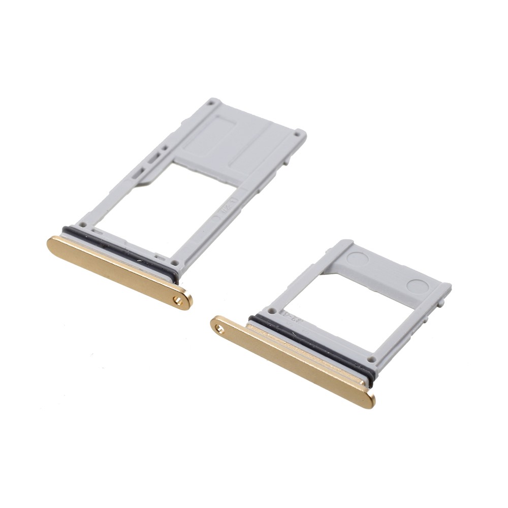 Porción Del Sostenedor De La Bandeja De La Tarjeta De La Tarjeta Del Microsd Del SIM Dual De 2PCS OEM Para La Galaxia A8 De Samsung (2018) - Oro-1