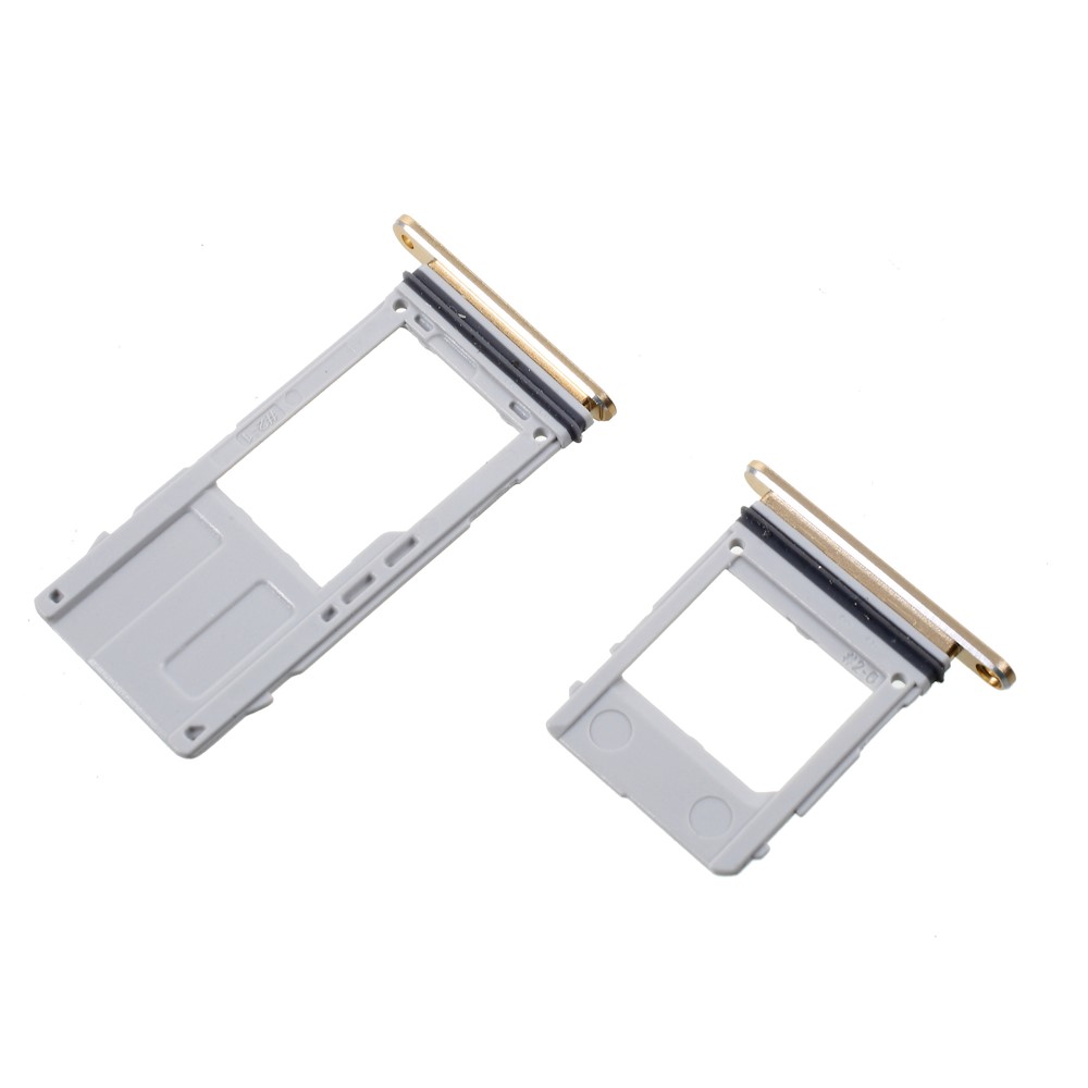Porción Del Sostenedor De La Bandeja De La Tarjeta De La Tarjeta Del Microsd Del SIM Dual De 2PCS OEM Para La Galaxia A8 De Samsung (2018) - Oro-3