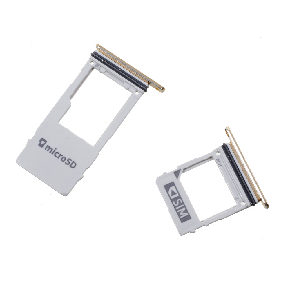 Porción Del Sostenedor De La Bandeja De La Tarjeta De La Tarjeta Del Microsd Del SIM Dual De 2PCS OEM Para La Galaxia A8 De Samsung (2018) - Oro-4