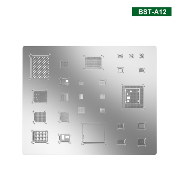 BST-A12 3D Planting Tin Network Mesh IC Chip BGA Reballing Solder Template for iPhone XS/XS Max/XR-1