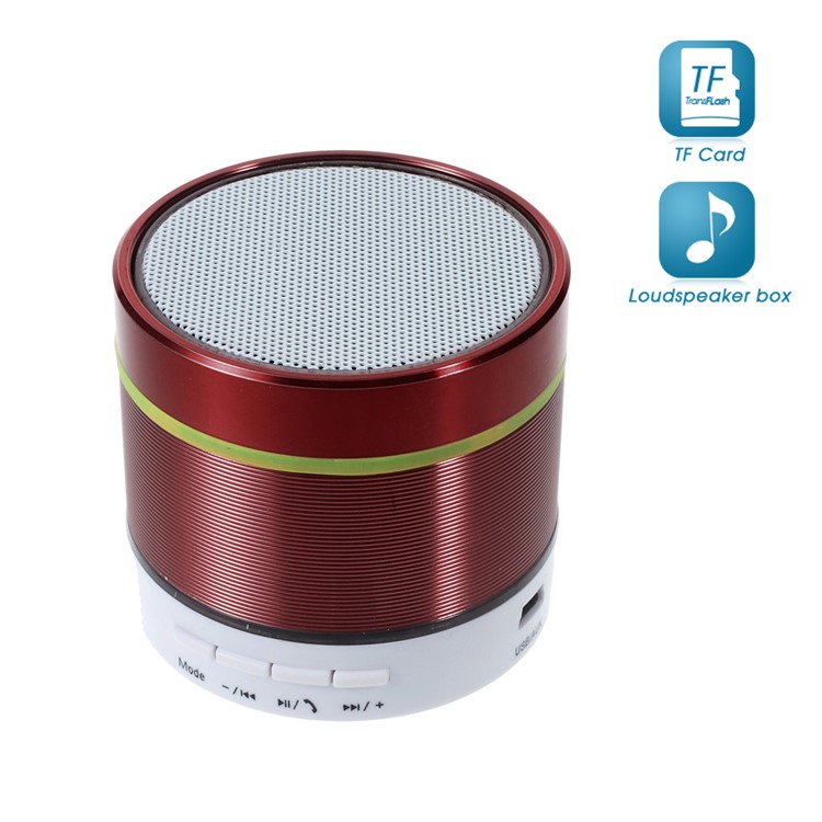 

S07D Metal Skin Wireless Bluetooth Hands-free Speaker Support TF Card - Red