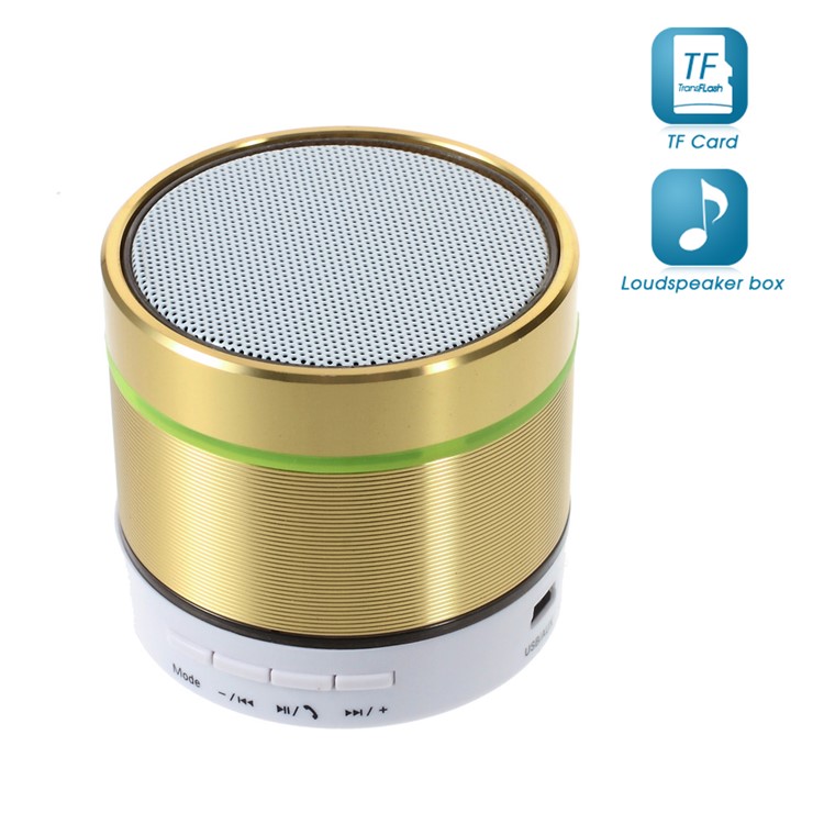 

S07D Metal Skin Bluetooth Hands-free Speaker Support TF Card - Gold Color