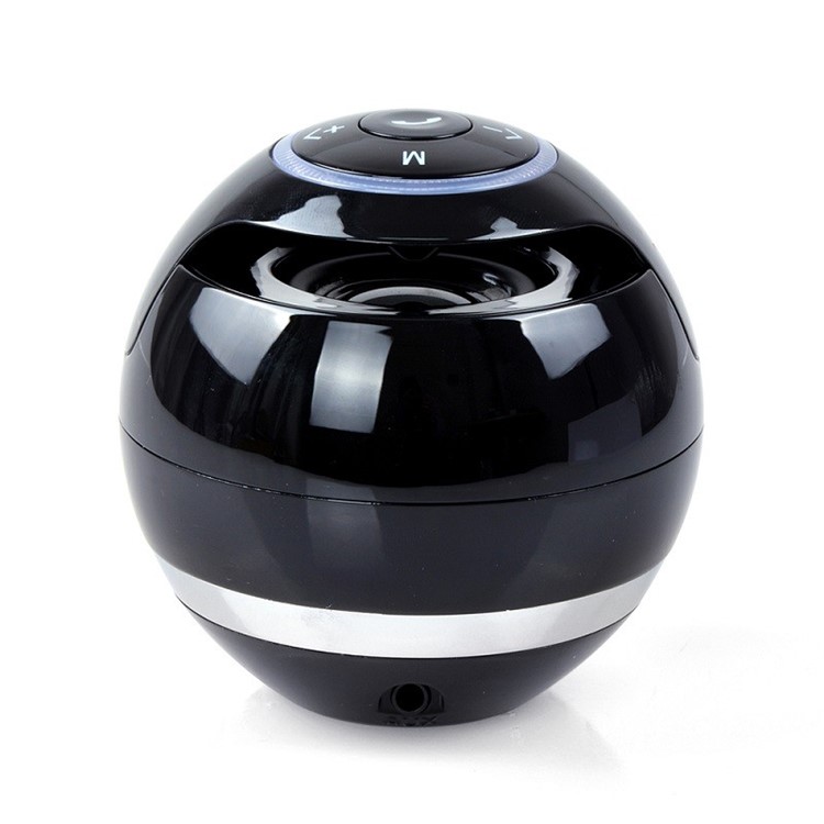 Мини-шар беспроводной динамик поддержка bluetooth сабвуфер fm радио / tf ярлык / 3.5 mm aux-in - черный