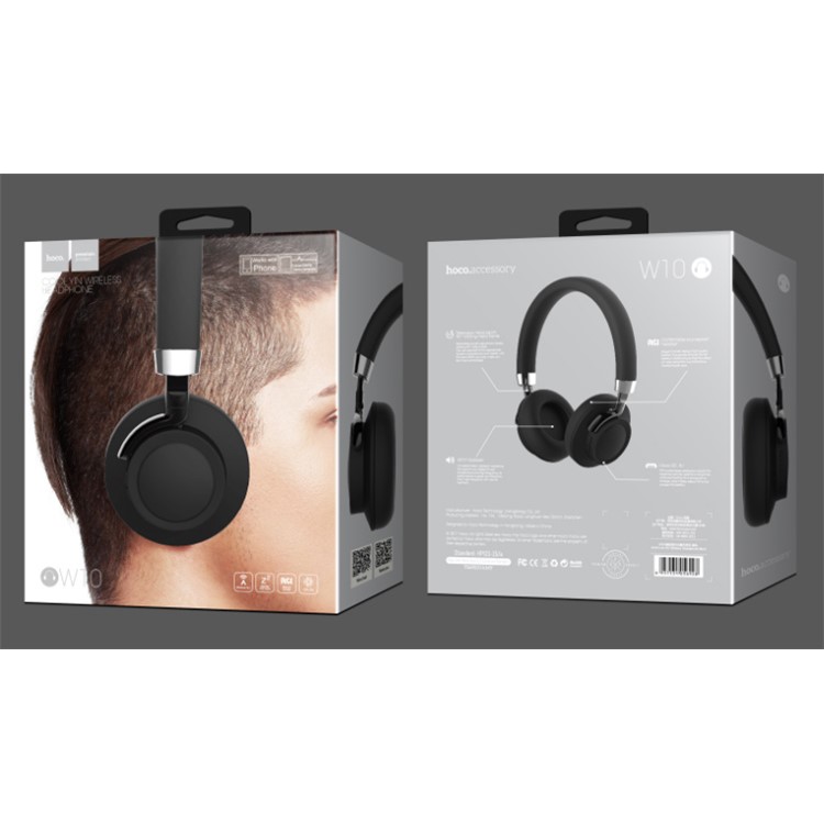 HOCO W10 Over-Ear Bluetooth Wireless Headphone with Mic for iPhone Samsung Huawei etc. - Black-7
