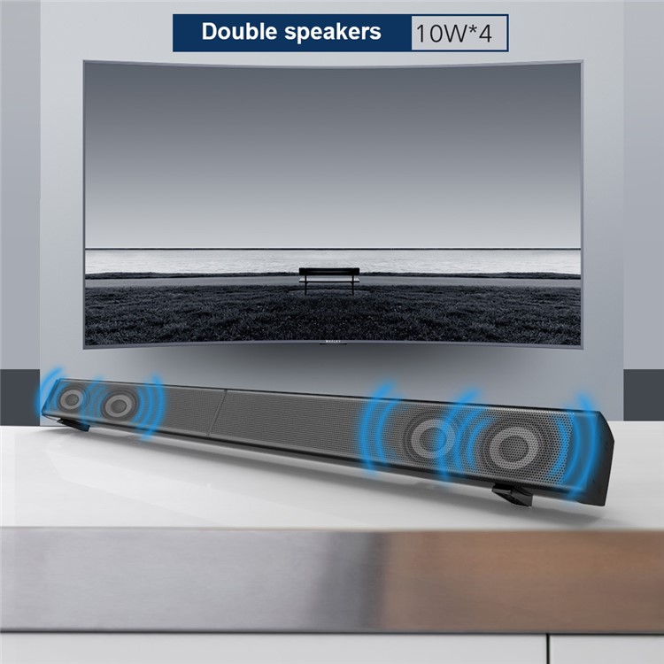 30W TV Sound Bar 2.0 Channel Wireless Bluetooth Soundbar Wall Mounted Built-in Subwoofer with Remote Controller - EU Plug-15
