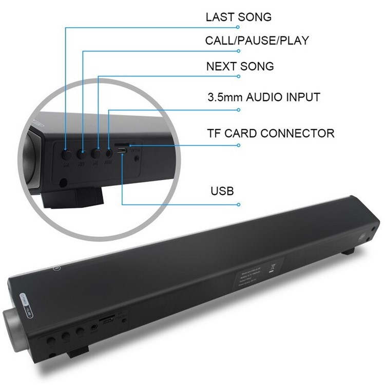 SOUNDBAR CE0150 2.0 Channel USB MP3 Player Bluetooth Speaker - Black-6