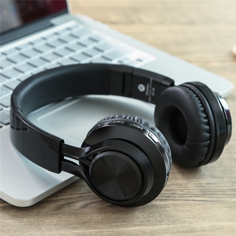 BT06 Bluetooth Mega Bass Over-ear Headphone CVC6.0 Noise Cancellation Headset Support TF Card/FM - Black-3