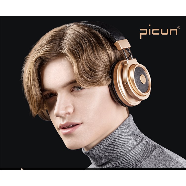 PICUN P9 Over-ear Bluetooth 4.1 Headphone Stereo TF Card Headset for iPhone, Samsung etc. - Gold-2