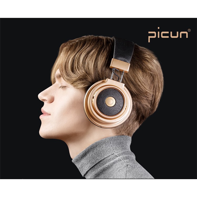 PICUN P9 Over-ear Bluetooth 4.1 Headphone Stereo TF Card Headset for iPhone, Samsung etc. - Gold-3