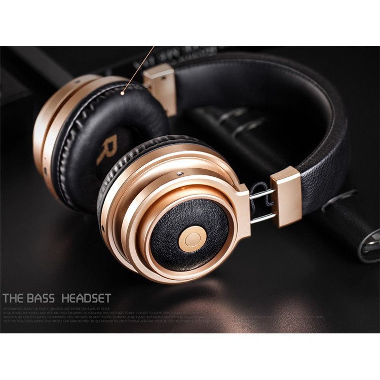 PICUN P9 Over-ear Bluetooth 4.1 Headphone Stereo TF Card Headset for iPhone, Samsung etc. - Gold-4