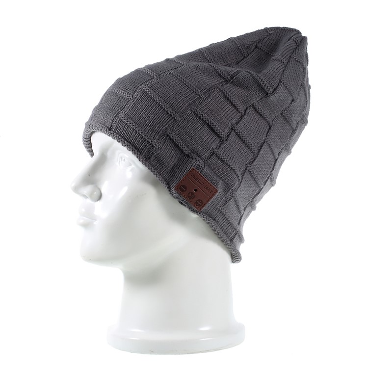 

Warm Knitted Winter Hat Cap Built-in Wireless Bluetooth Headphone & Microphone Support TF Card - Dark Grey, iPhone 7 4.7 inch