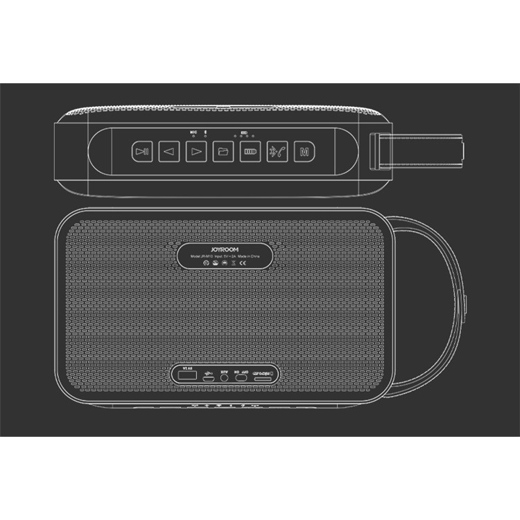 JOYROOM M10 Portable 8800mAh Power Bank Wireless Bluetooth Speaker Support Hands-free Call/TF Card/AUX-in-11