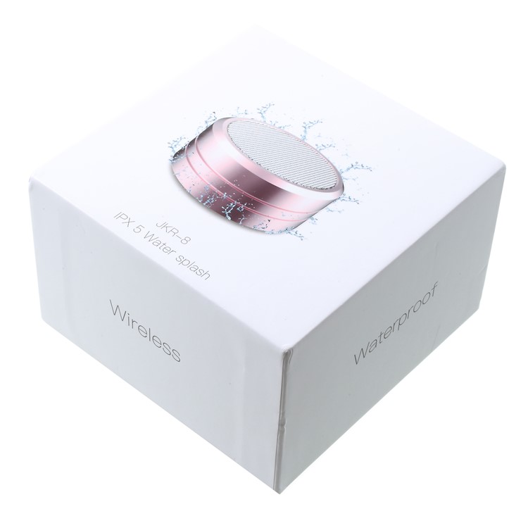 JKR-8 IPX5 Waterproof TWS Bluetooth 4.2 Speaker Support TF Card / Aux-in / FM Audio - Rose Gold-11
