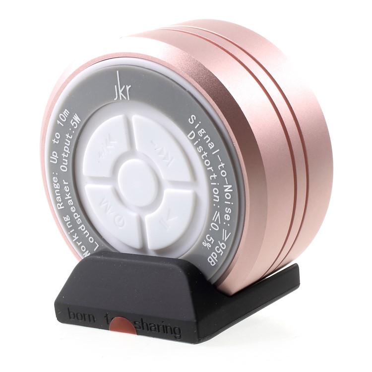 JKR-8 IPX5 Waterproof TWS Bluetooth 4.2 Speaker Support TF Card / Aux-in / FM Audio - Rose Gold-4