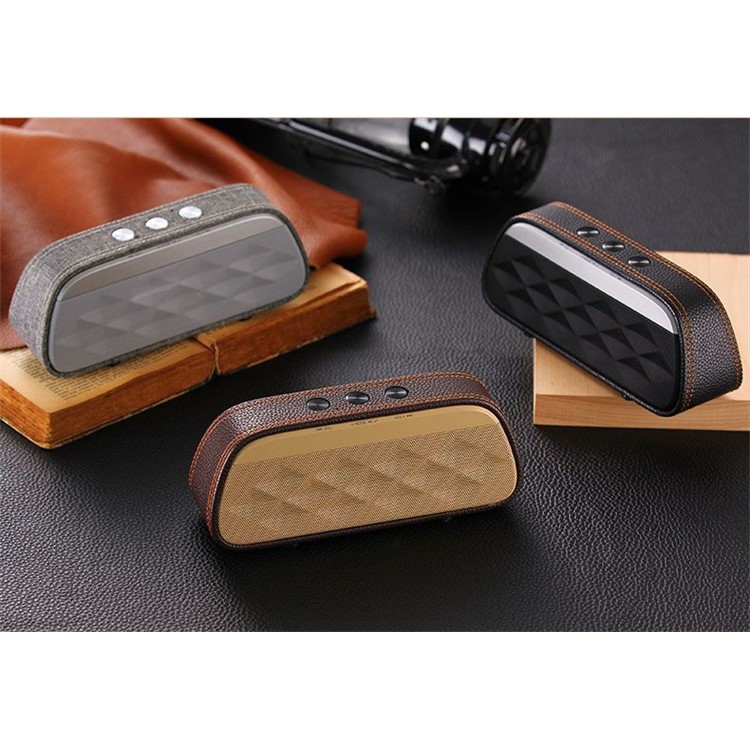 Rechargable Leather Decorated Portable Bluetooth 3.0 Mini Louder Speaker - Black-3