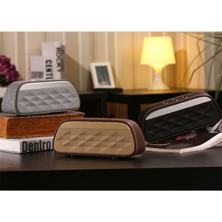Rechargable Leather Decorated Portable Bluetooth 3.0 Mini Louder Speaker - Black-4