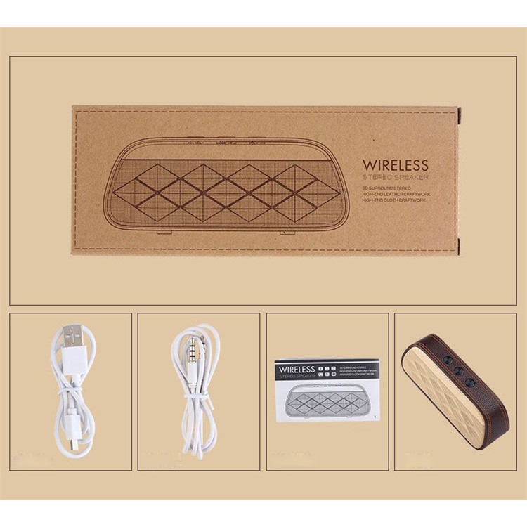 Rechargable Leather Decorated Portable Bluetooth 3.0 Mini Louder Speaker - Black-6