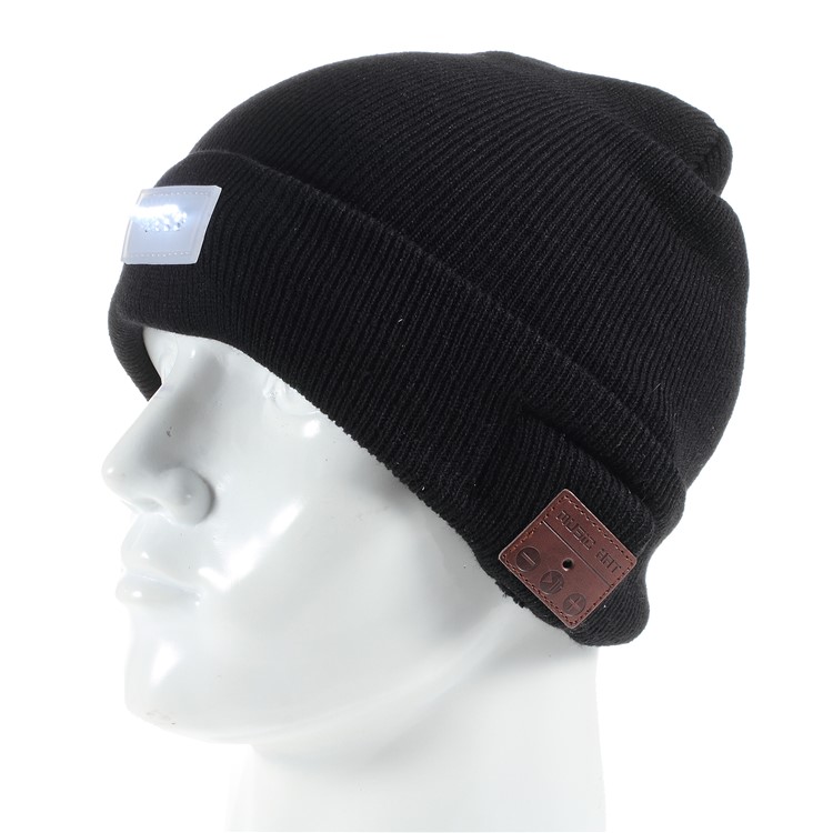 Wireless Bluetooth Headphone Hat Knitted Warm Beanie with 5-LED Light-1
