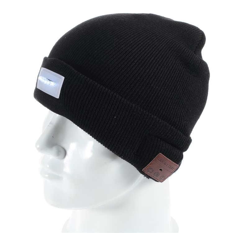 Wireless Bluetooth Headphone Hat Knitted Warm Beanie with 5-LED Light-2