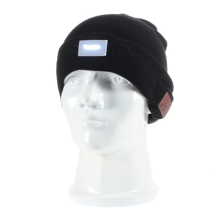 Wireless Bluetooth Headphone Hat Knitted Warm Beanie with 5-LED Light-6