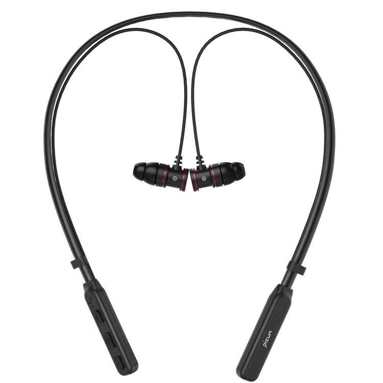 PICUN B1 CVC Noise Reduction Bluetooth 4.1 Waterproof Magnetic Attraction Neckband Stereo Headset - Black-1
