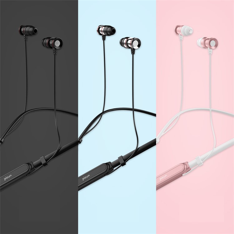 PICUN B1 CVC Noise Reduction Bluetooth 4.1 Waterproof Magnetic Attraction Neckband Stereo Headset - Black-8