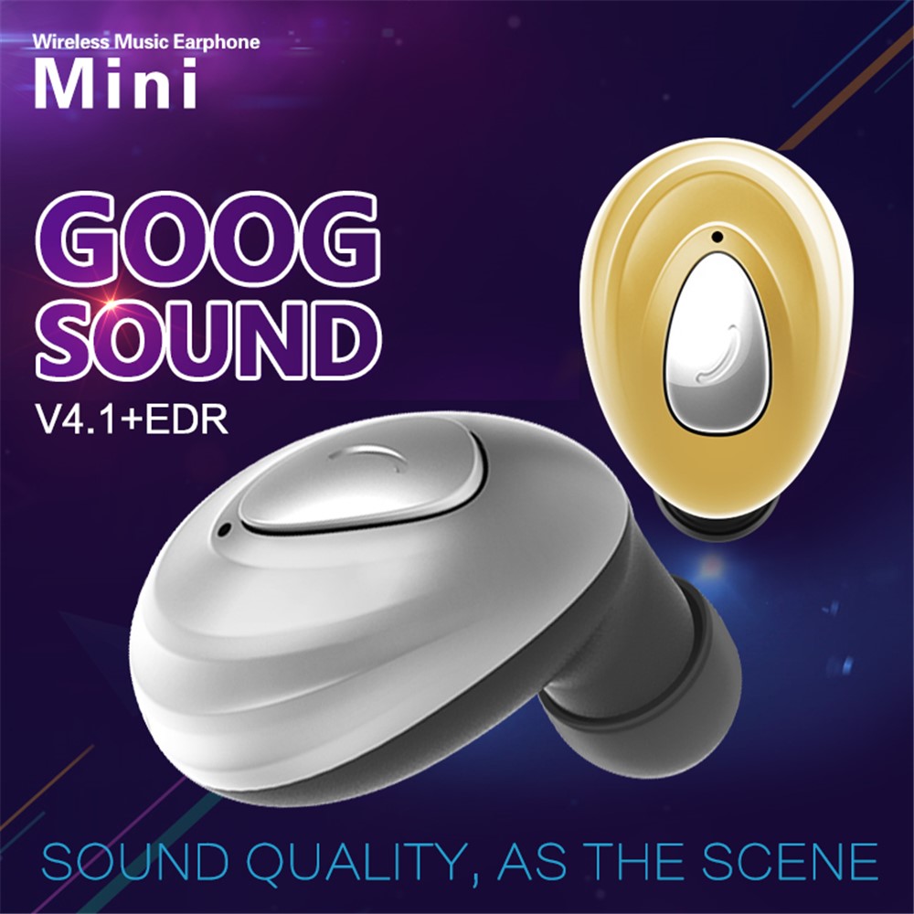 Mini Wireless Bluetooth Headphone Single In-ear Earphone with Mic for iPhone X/8/8 Plus Etc. - Silver-2